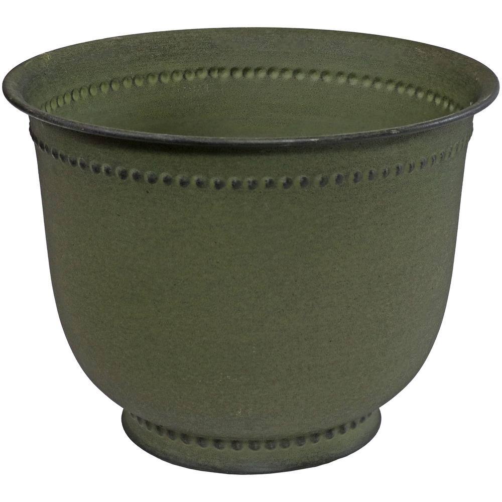 Sunnydaze Michael Metal Outdoor Planter - Matte Sage Finish - (Set of 4) DRV-1824