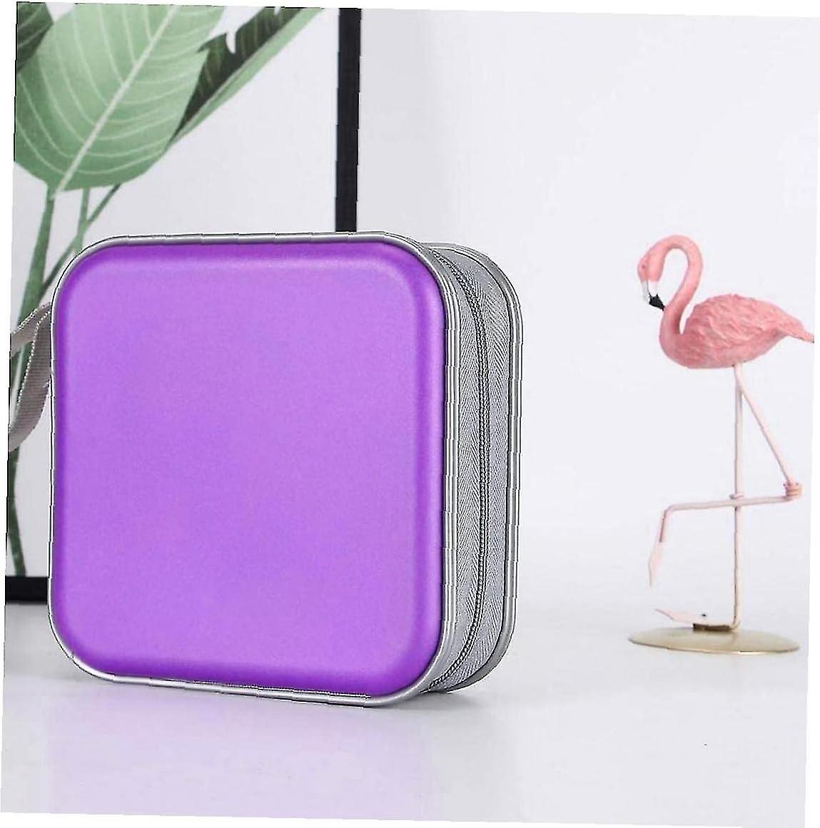 Cd Holder Cd Case Wallet Dvd Binder Dvd Organizer Storage Bag 40 Capacity Portable Purple