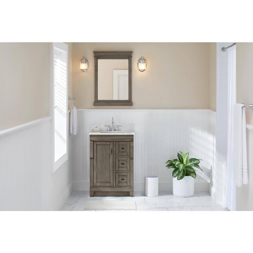 Home Decorators Collection Naples 24 in. W Bath Vanity Cabinet Only in Distressed Grey with Right Hand Drawers NADGA2418D