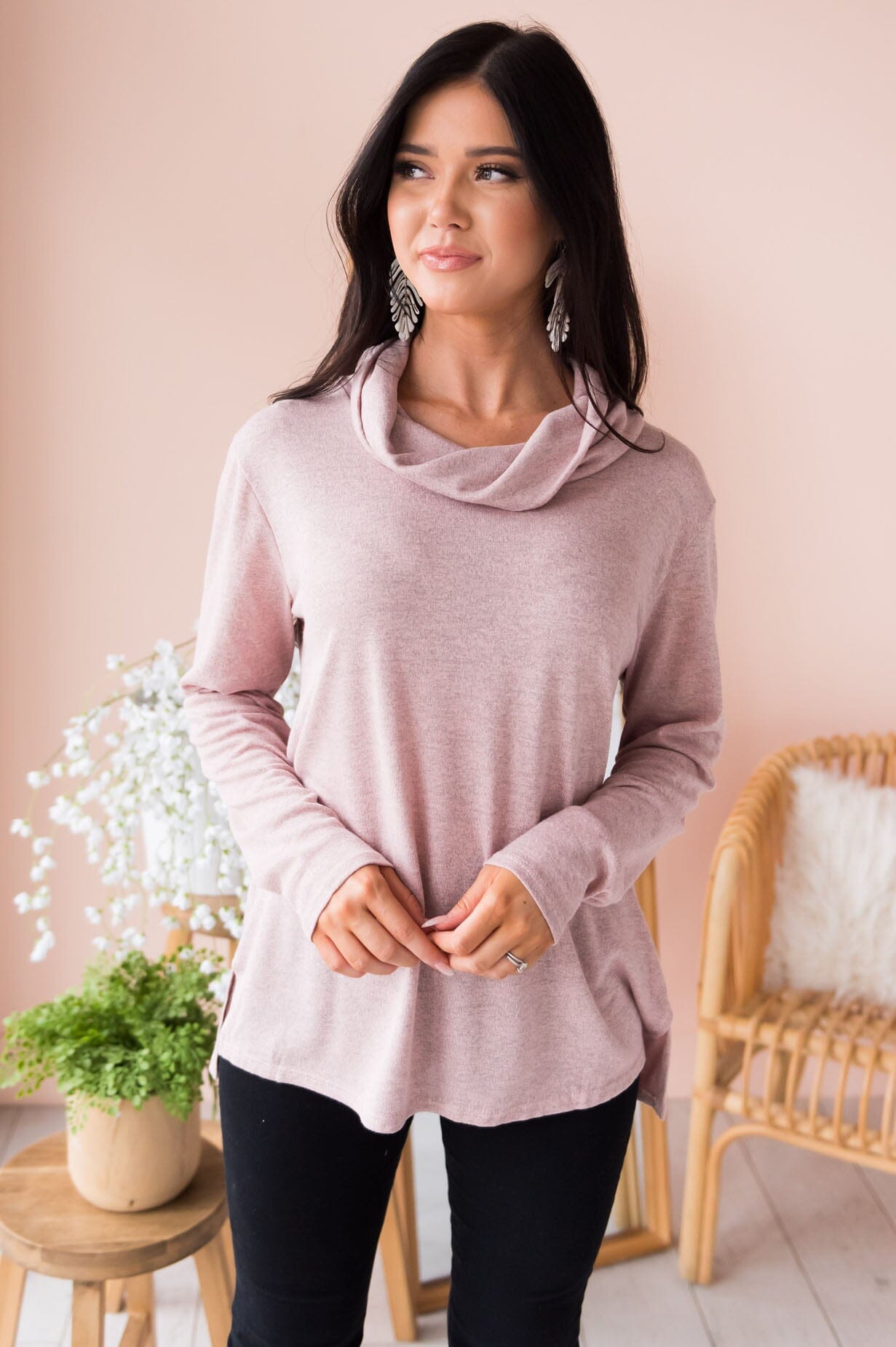 You Are So Loved Modest Cowl Neck Sweater