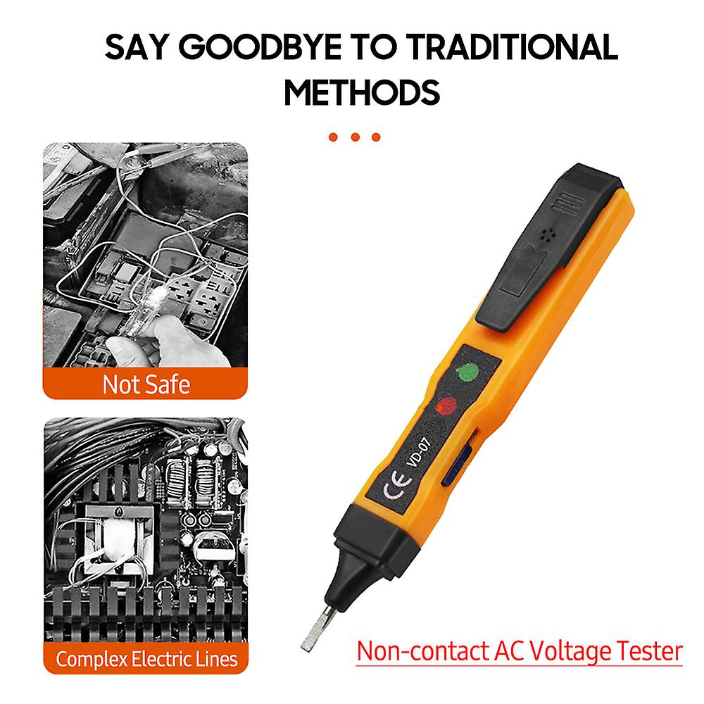 Non-contact Ac Voltage Tester Pen Ac 70-250v Dc 250v Portable Ncv Detector With Sound Light Dual Alarm， Zero/ Live Wire Recognition， Break Point Detec