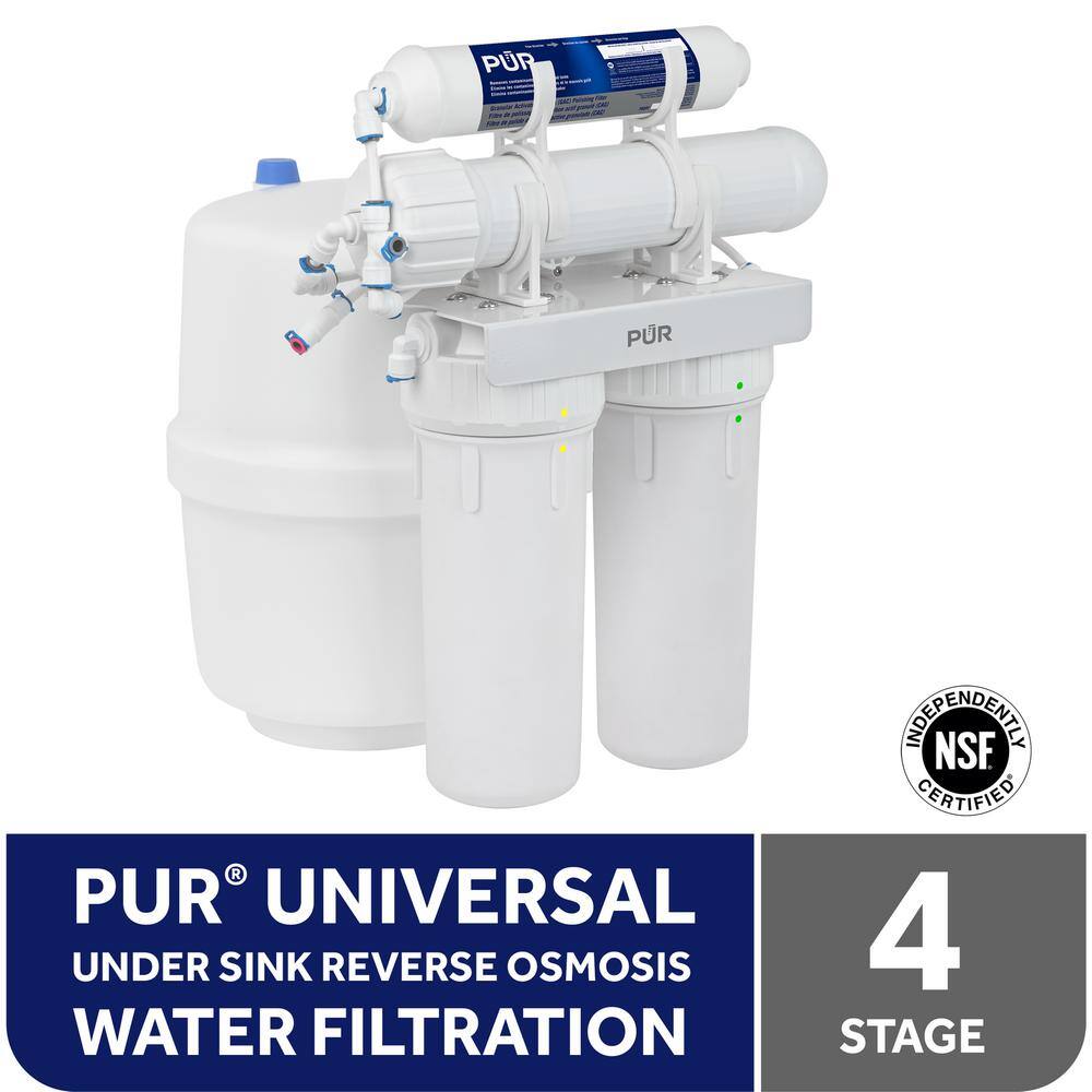 PUR 4-Stage Universal 23.3 GPD Reverse Osmosis Water Filtration System with Faucet PUN4RO