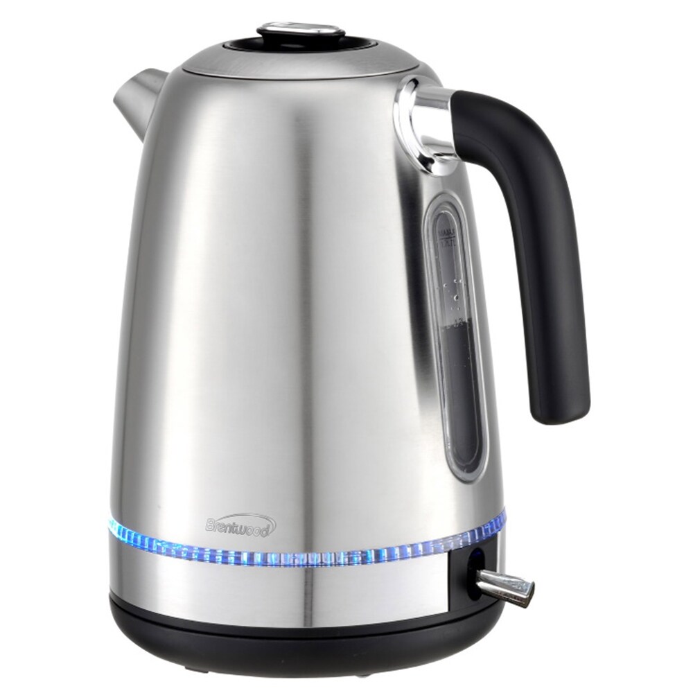 Brentwood 1500 Watt Stainless Steel 1.7 Liter Cordless Electric Kettle in Silver   1.7 Liter