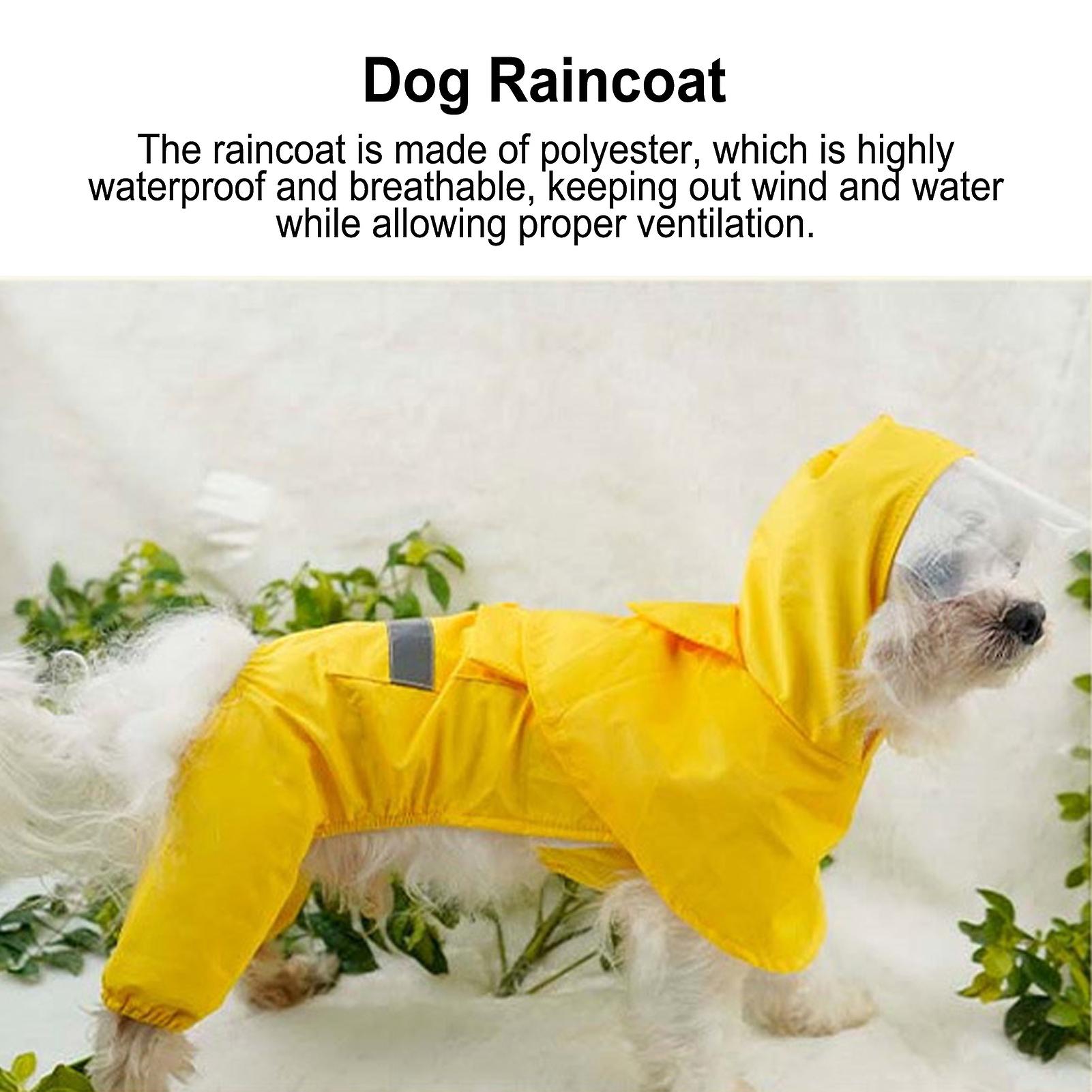 Dog Raincoat Waterproof Windproof Thickened Adjustable Dog Hoodie Adjustable Dog Raincoat With Pocket And Reflective Strips For Rain Weather[x-small]