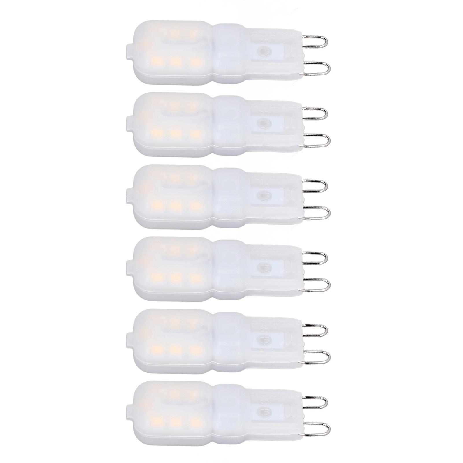 6Pcs G9 LED Light Bulbs Dimmable 3W Energy Saving 360 Degree Light Light Bulb for Ceiling Lamps and Pendant Lamps Warm White 110-140V