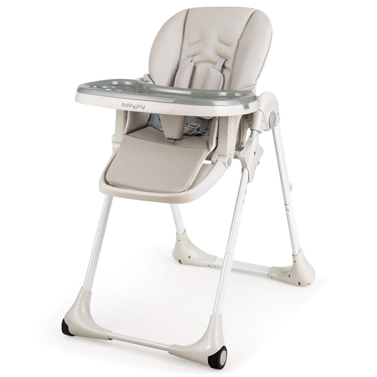 BABY JOY Convertible High Chair for Babies & Toddlers, Height Adjustable, Grow & Go High Chair w/Recline & Footrest