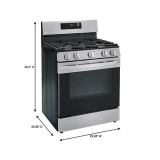 LG 30 in. 5.8 cu.ft. Smart Single Oven Gas Range with EasyClean Wi-Fi Enabled in. Stainless Steel LRGL5821S