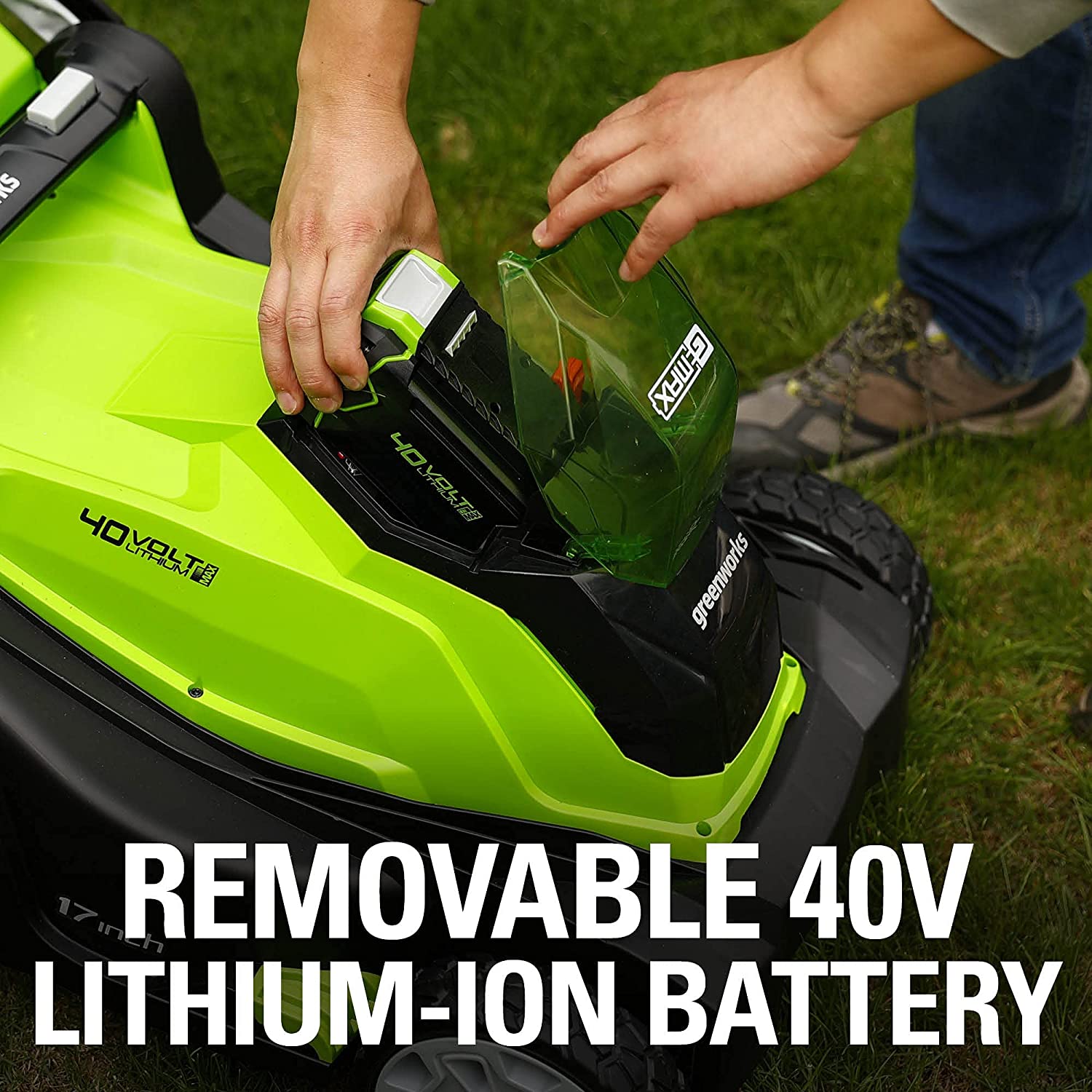 Greenworks 40V 17 inch Cordless Lawn Mower，Tool Only， MO40B01