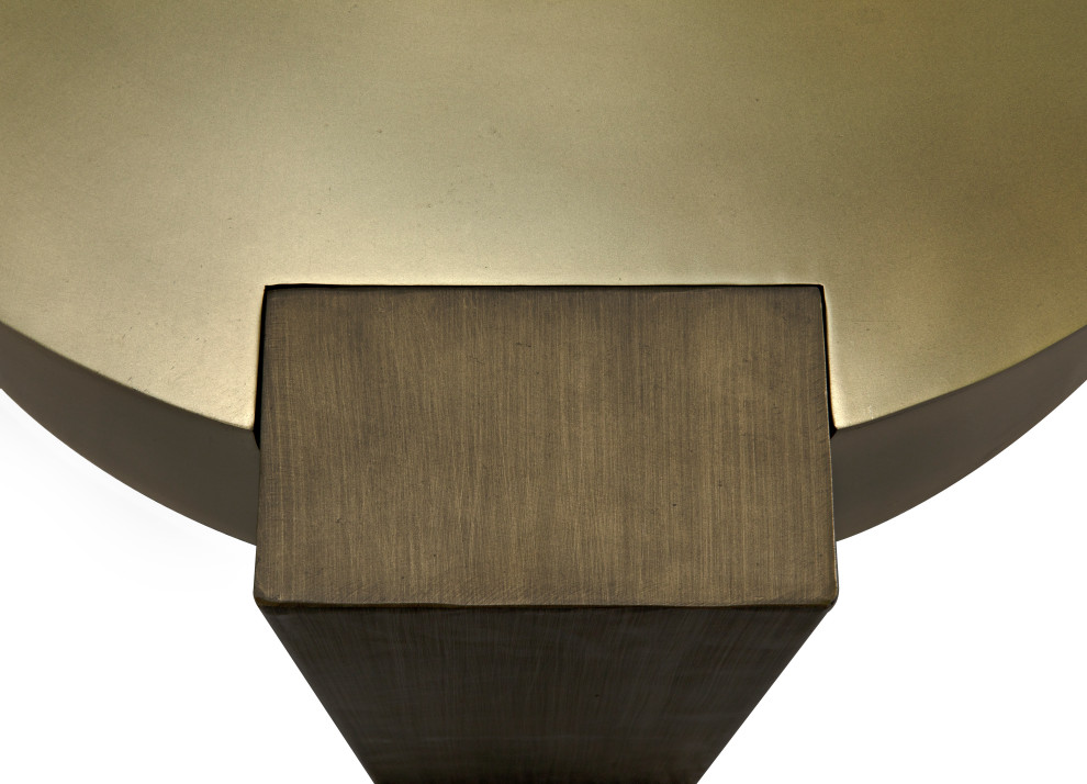 Noir Furniture Carrusel Coffee Table With Antique Brass Finish GTAB1113MBAB   Contemporary   Coffee Tables   by Noir  Houzz