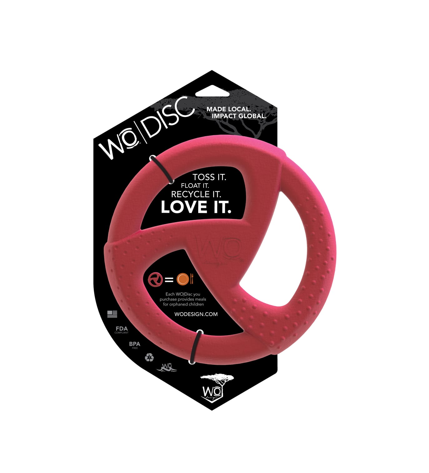 WO 8 Inch Durable Frisbee Disc Dog Toy - Cranberry