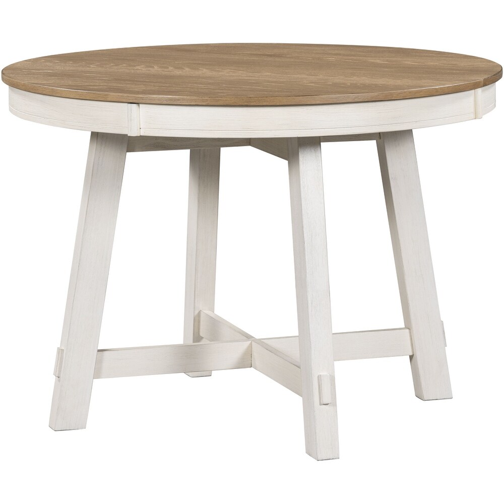 Farmhouse Round Extendable Dining Table with 16\