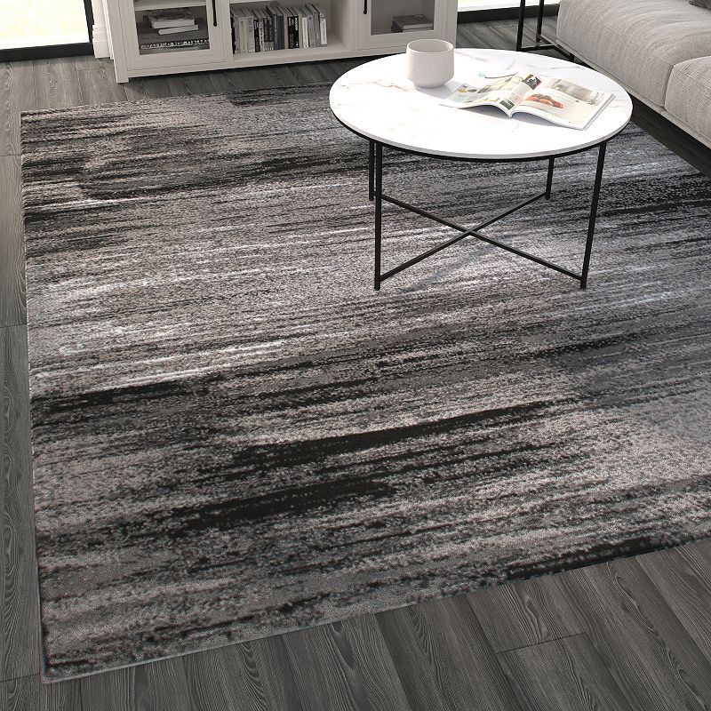 Masada Rugs Masada Rugs Trendz Collection 8'x10' Modern Contemporary Area Rug in Gray， Black and White - Design Trz863