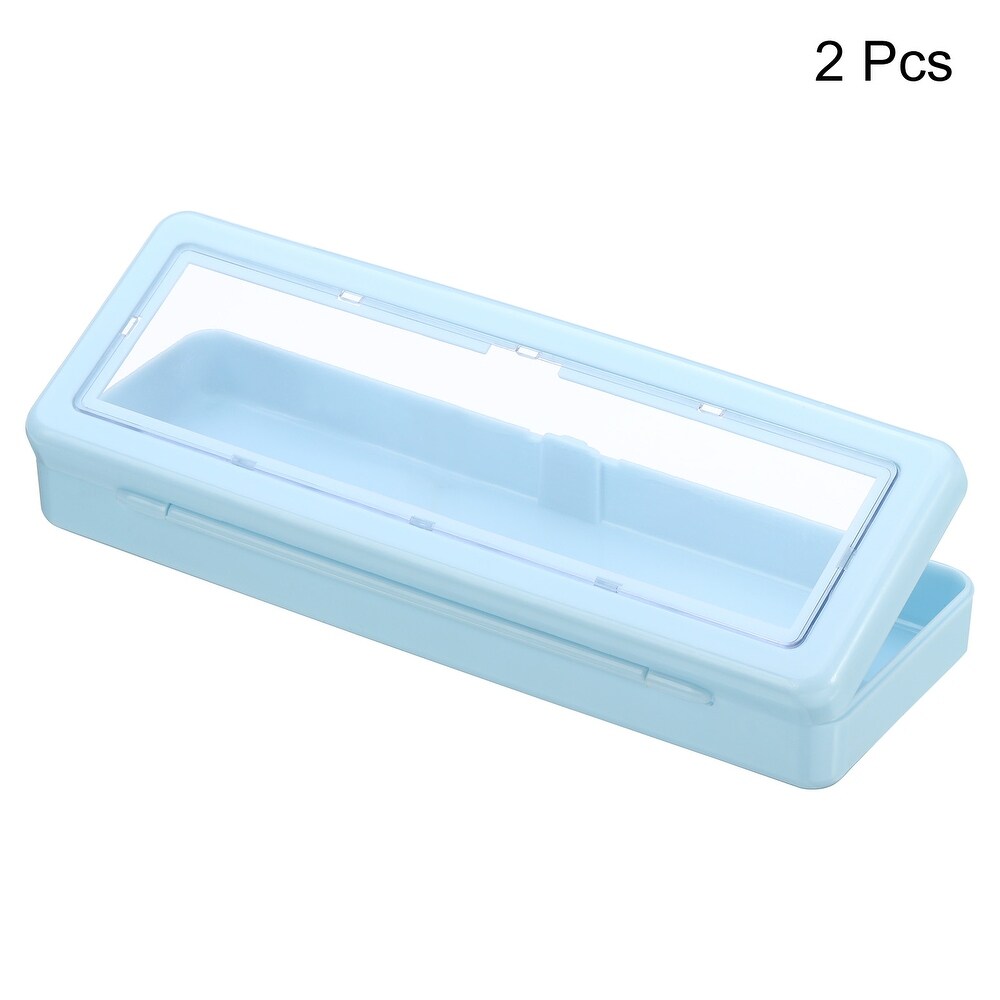 Large Capacity Pencil Case 2pcs Pen Cosmetic Bag Stationery Organizer   Blue Pink