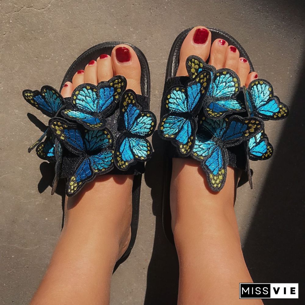 Chic Butterfly Decorated Slipper