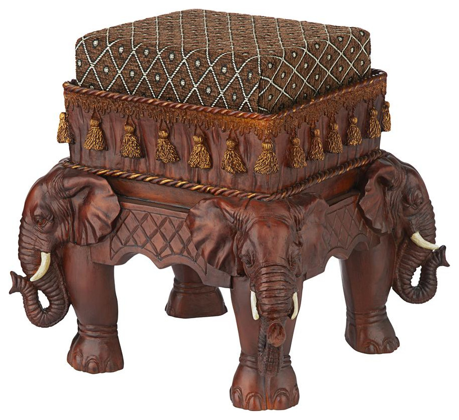 Design Toscano Maharajahs Elephant Footstool   Mediterranean   Footstools And Ottomans   by Kolibri Decor  Houzz