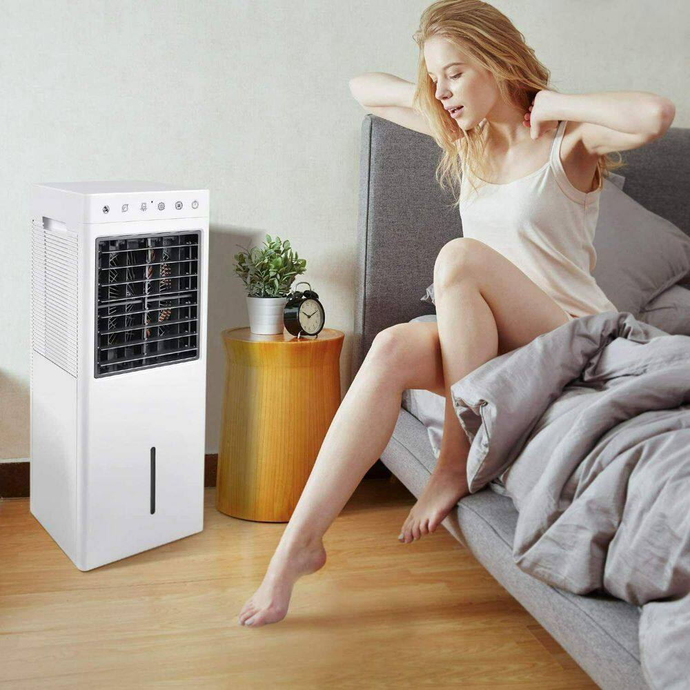 Tileon 30-inch Evaporative Air Cooler Fan with Humidification Repellent and Anion Function 3 Speeds Remote Control White AYBSZHD1975