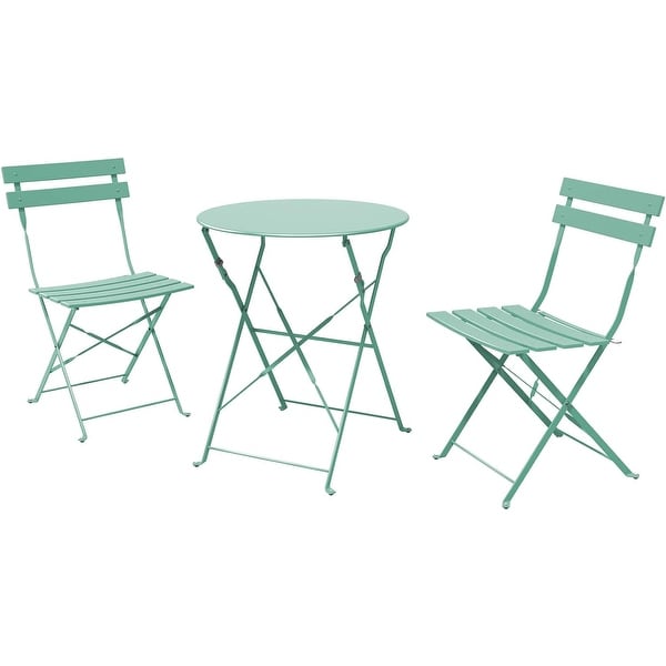 3Piece Bistro Set Folding Outdoor Furniture Sets with Premium Steel Frame Portable Design for Bistro and Balcony