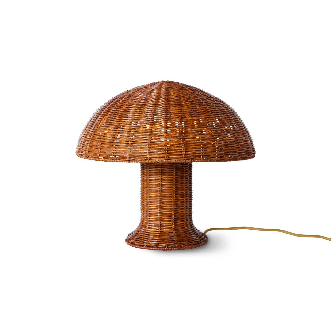 Rattan mushroom table lamp Natural