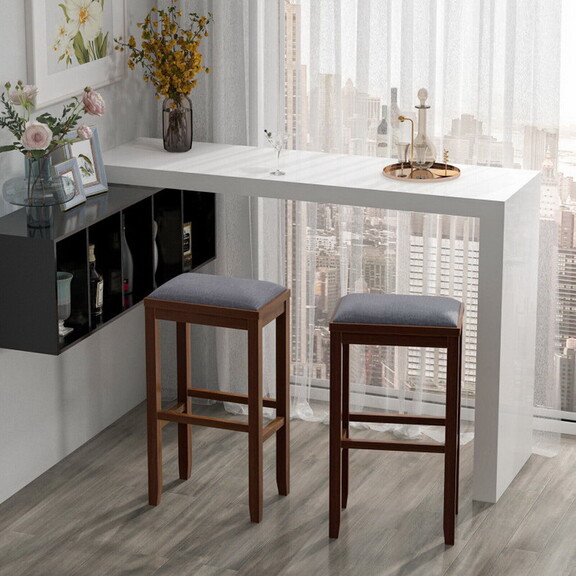 Costway 2 Pieces 31 Inch Upholstered Bar Stool Set...