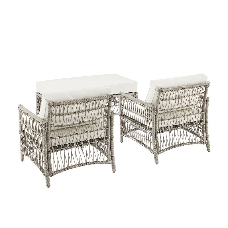 Crosley Thatcher Outdoor Wicker Armchair and Ottoman 3-pc. Set