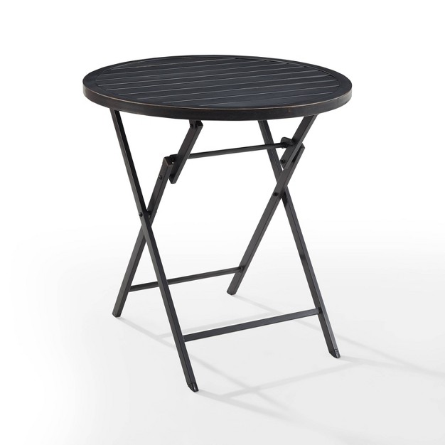 Kaplan Outdoor Steel Round Bistro Table Bronze Crosley