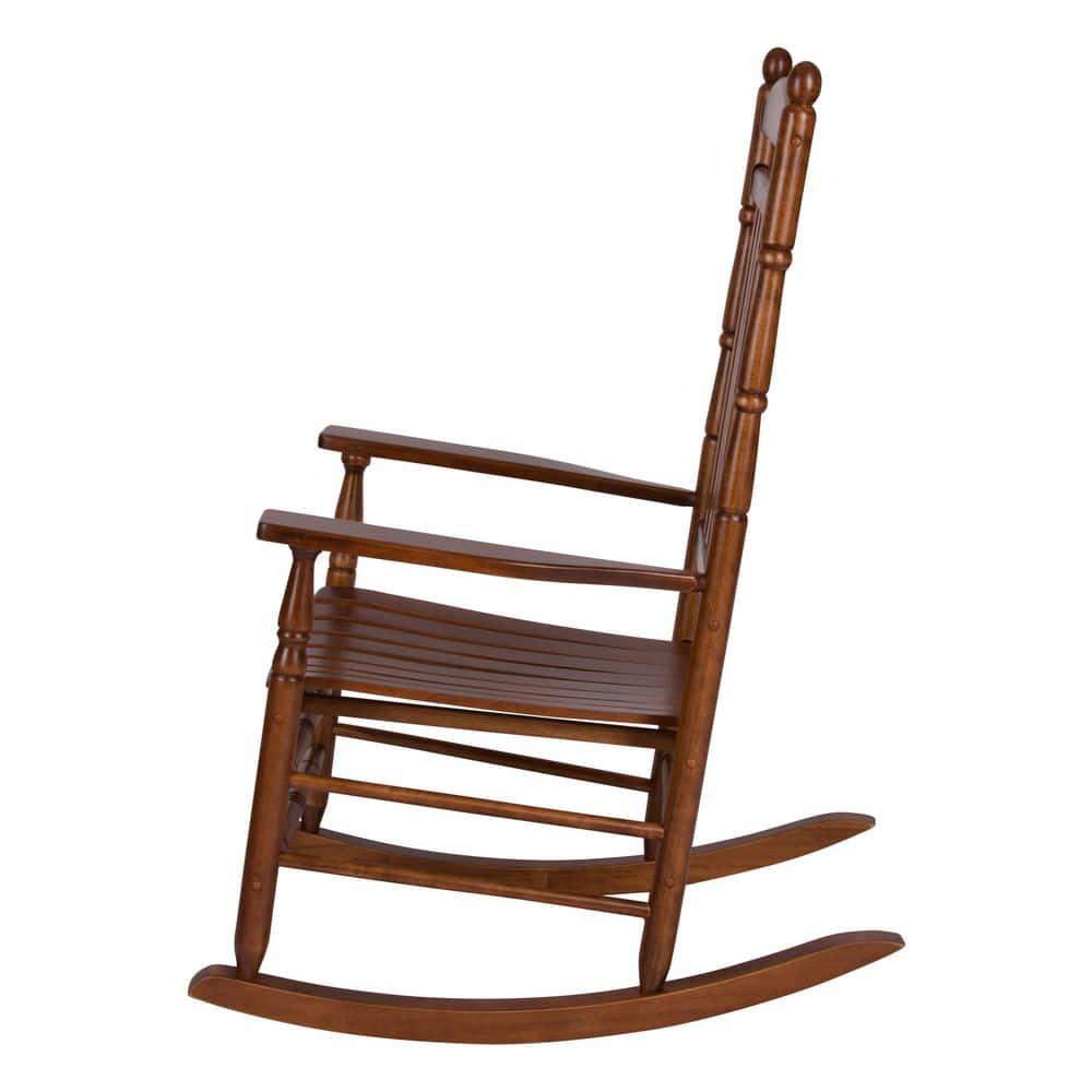 Shine Company Rhode Island Porch Rocker Oak Wood Outdoor Rocking Chair