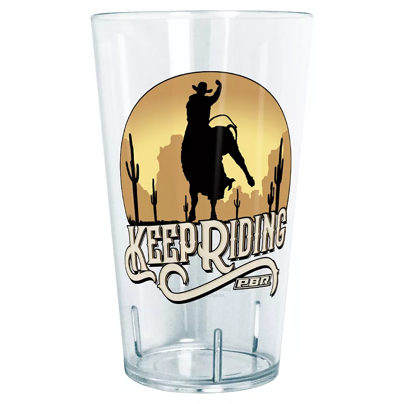 Professional Bull Riders Keep Riding Sunset Background Badge 24-oz. Tritan Tumbler