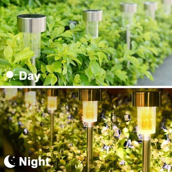 10 pack Stainless Steel Outdoor Solar Lights for Garden