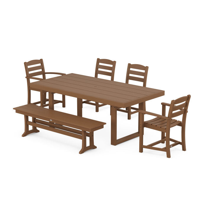 Polywood La Casa Café 6-Piece Dining Set with Bench PWS875-1