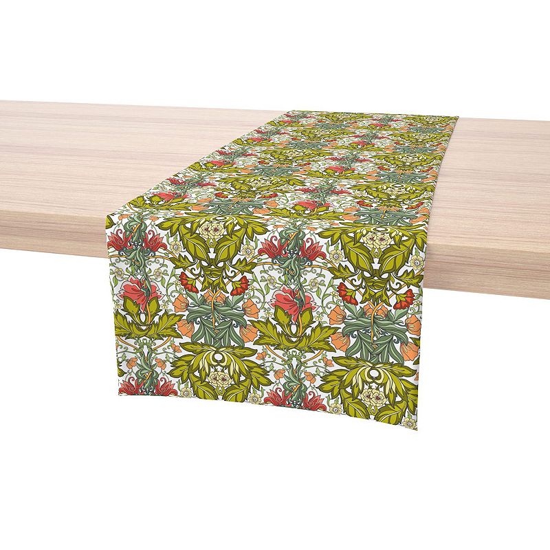 Table Runner， 100% Cotton， 16x90， Floral 38