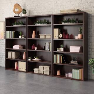 OFFICE WORKS BY SAUDER Affirm 34.803 in. Wide Noble Elm 5-Shelf Standard Bookcase 427450