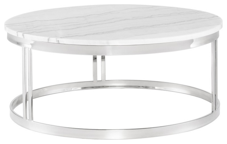 Carlina coffee table white marble top   Contemporary   Coffee Tables   by Virgil Stanis Design  Houzz