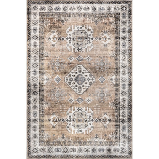 Nuloom Evelina Traditional Spill Proof Machine Washable Area Rug