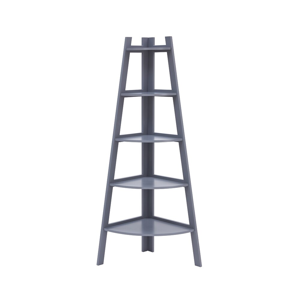 Danya B. 5 Tier Corner Ladder Display Bookshelf