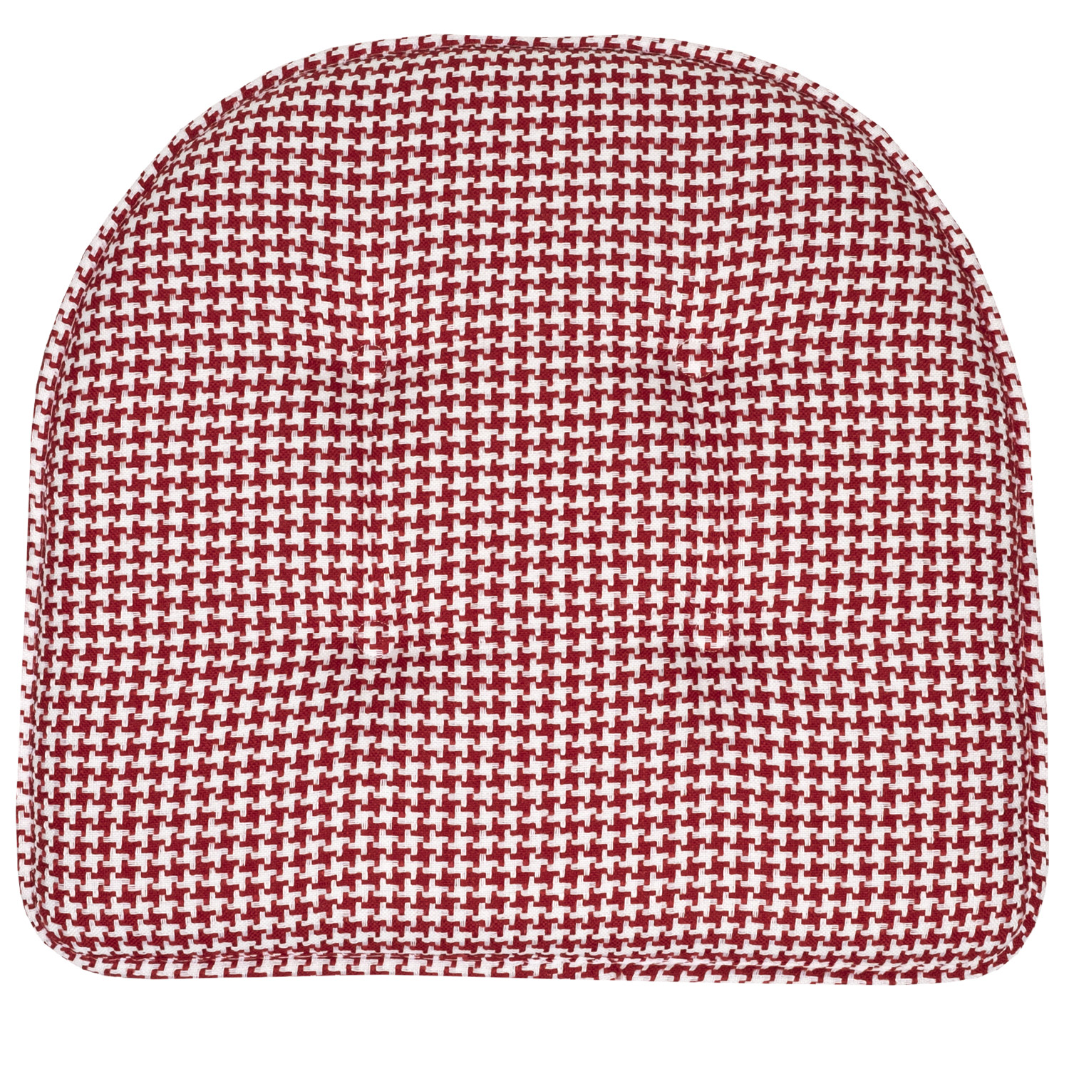 Houndstooth U-Shaped 16 x 17 Memory Foam Chair Pad Red 6 Pack