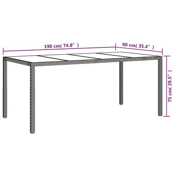 vidaXL Patio Table White 74.8