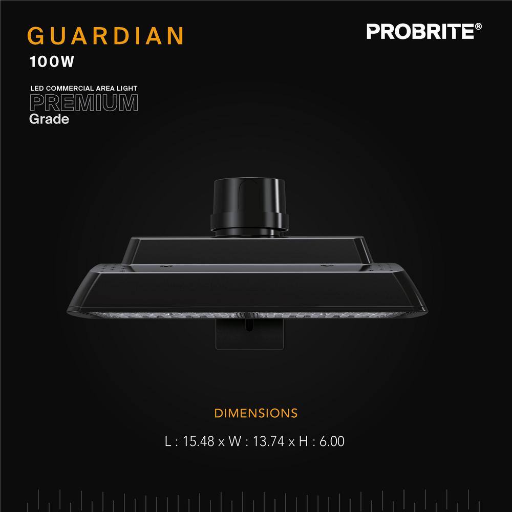 PROBRITE 400W Equivalent Bronze Outdoor Integrated LED Commercial High Output Area Light 13500 Lumens 4000K Dusk-to-Dawn GRD100-PC-4K-BZ