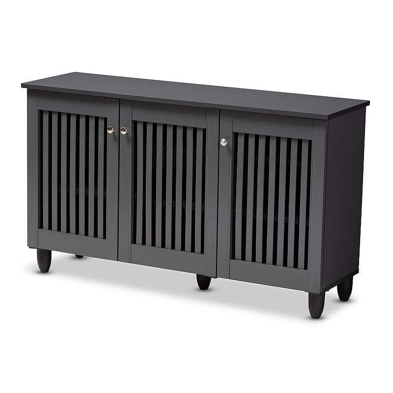 Baxton Studio Fernanda Charcoal Shoe Cabinet