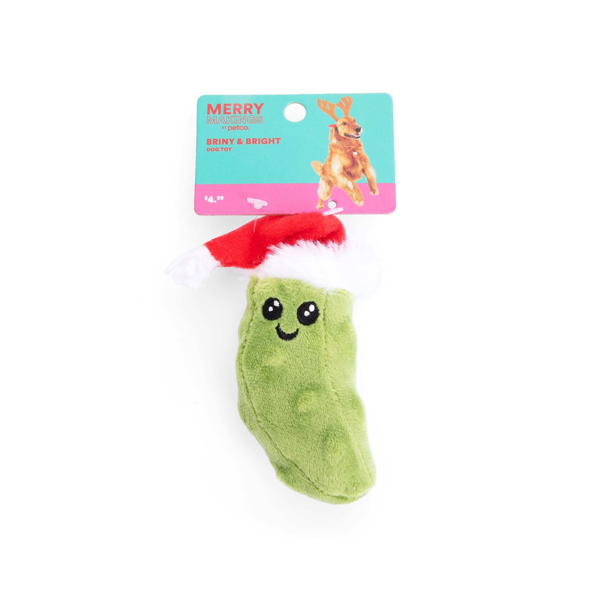 More and Merrier Plush Pickle Dog Toy， X-Small