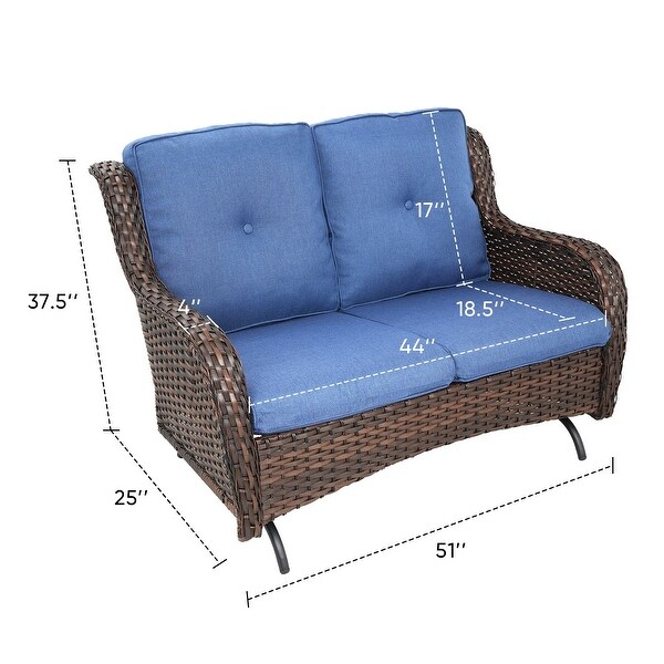 Outdoor Glider Sofa with Ottoman