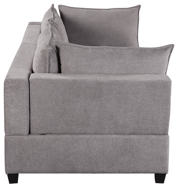 Lilola Home Madison Light Gray Fabric Loveseat   Modern   Loveseats   by PARMA HOME  Houzz