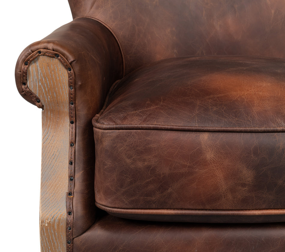 Benjamin Club Chair Brown Leather   Traditional   Armchairs And Accent Chairs   by Sideboards and Things  Houzz