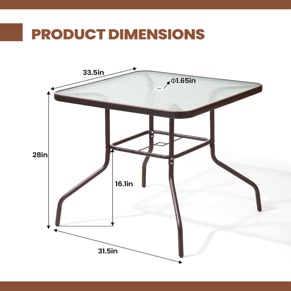 Pellebant Outdoor Dining Table with Umbrella Hole   See the Picture Images