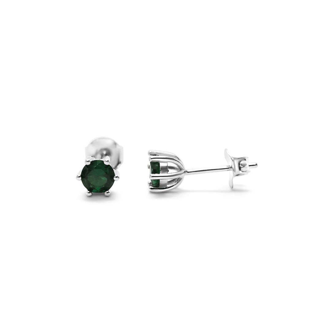 Stia  6 Prong CZ Stud - Emerald