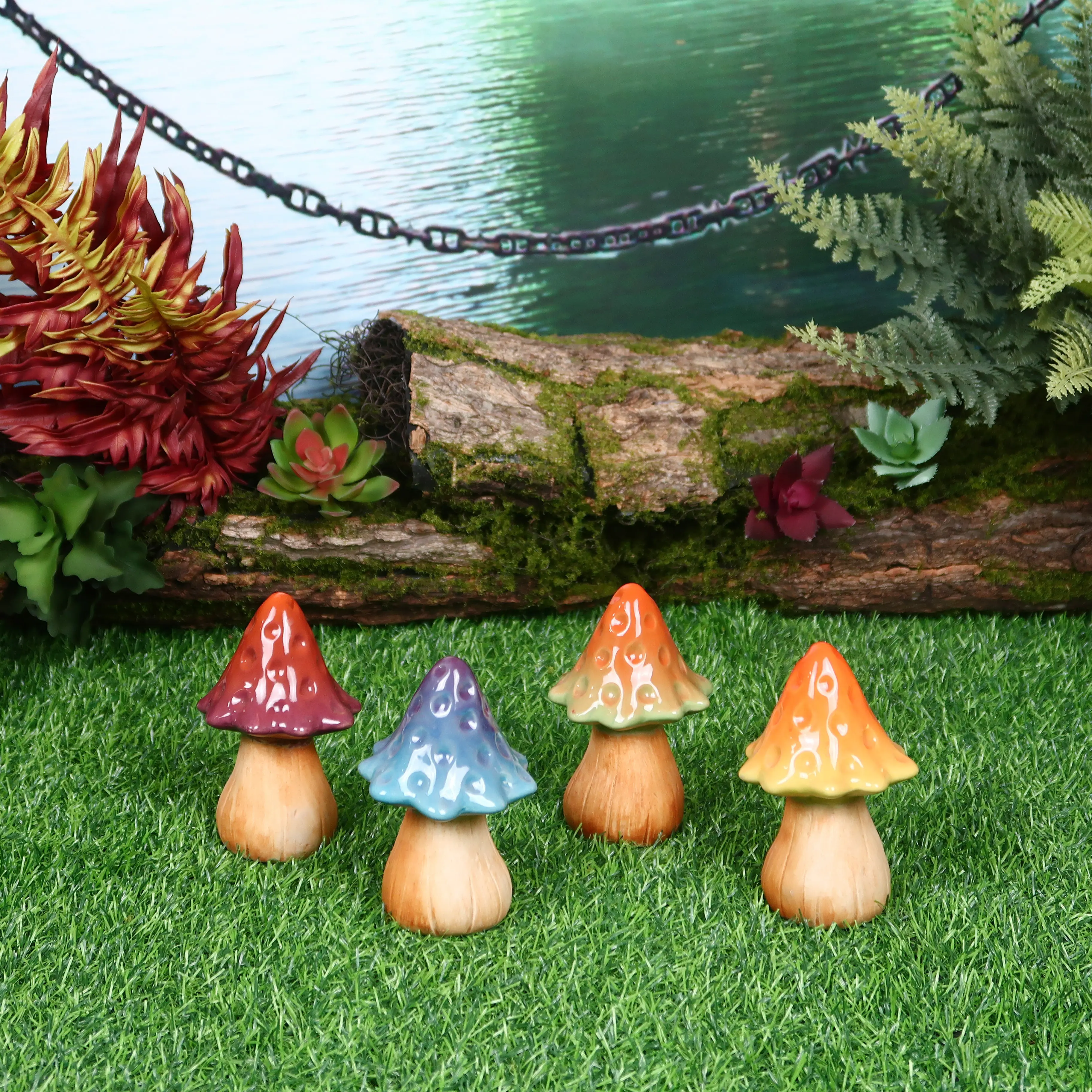 Wholesale Creative Mushroom Decoration Garden Accessories Ceramic Decoration Modern Tabletop Home Decor