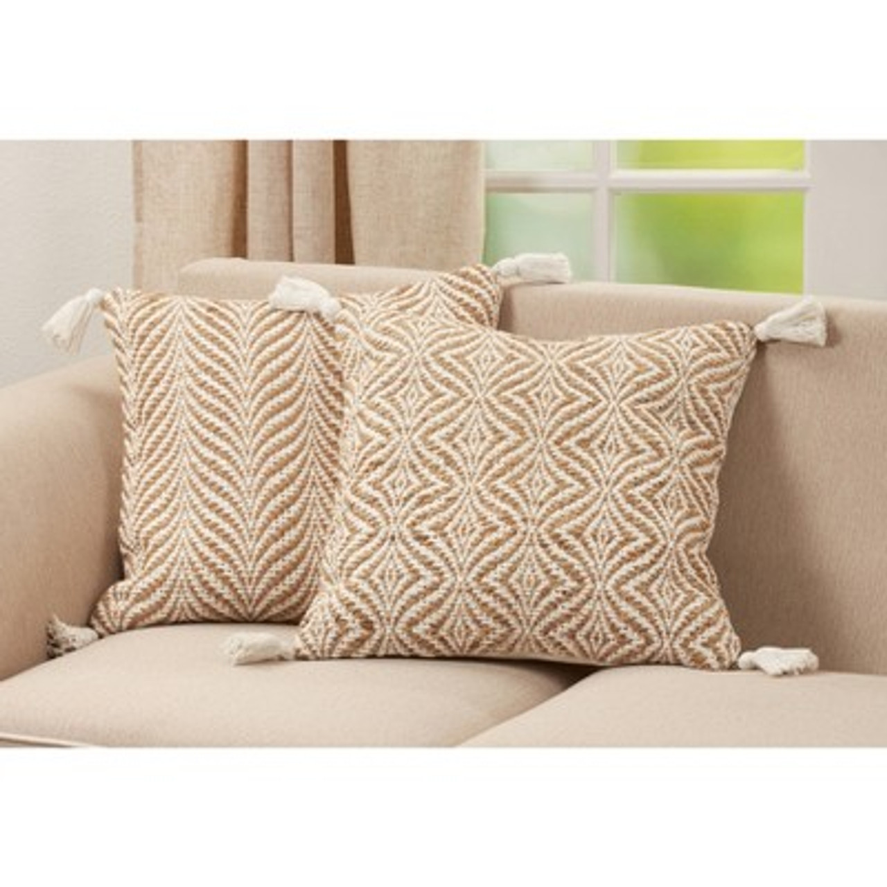 20x20 Oversize Woven Jute Square Throw Pillow Cover - Saro Lifestyle