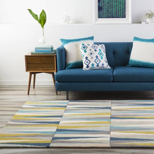 Oasis Wool Aqua Rug in Various Sizes