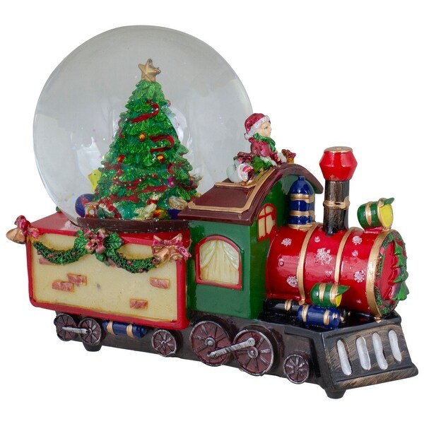 8 Christmas Train with Tree Musical Snow Globe Tabletop Decoration