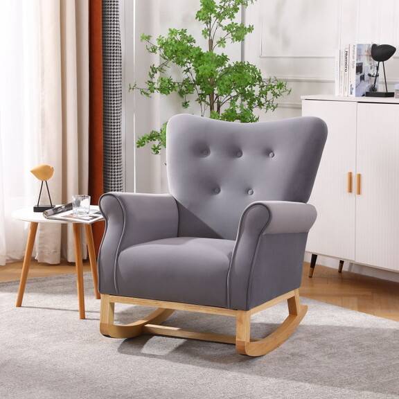 Modern Rocking Chair  Upholstered Accent Chair for...