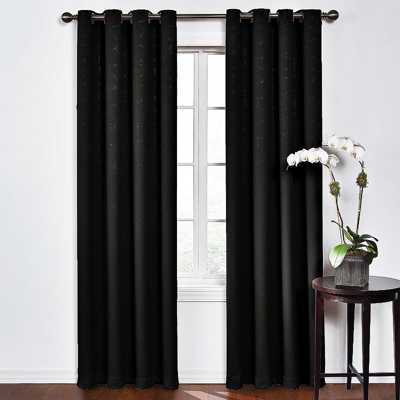 eclipse Round and Round Single Curtain Blackout 1-Panel Window Curtain